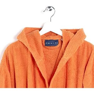 Caleffi - Minorca badjas voor volwassenen, dames/heren/uniseks, met capuchon, van 100% zachte badstof, 400 g/m², wasbaar in de wasmachine op 40 °C, wasdroger, maat XL, kleur oranje