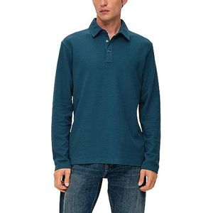 s.Oliver Poloshirt voor heren, lange mouwen, blauw groen, M, blauwgroen., M