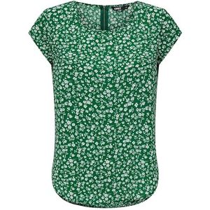 ONLY Dames bedrukte blouse met korte mouwen print basic ronde hals T-shirt blouse bovenstuk ONLVIC