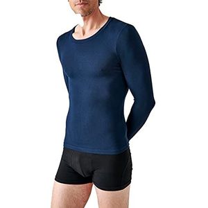 Damart - T-shirt met ronde hals, lange mouwen, fijne rib Thermolactyl Sensitive, Donker Navy Blauw, M