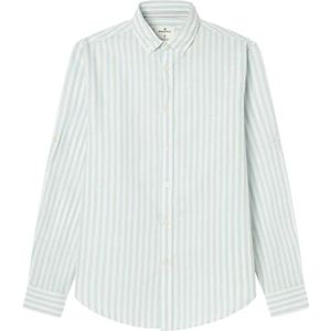 SPRINGFIELD Shirt Cotton Slub Listas herengarderobe, Hemelsblauw, S