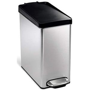 Simplehuman Afvalemmer, Roestvrij Staal, Zilver, 10L