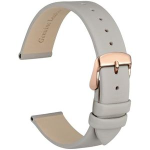 WOCCI Elegante horlogebandjes, echt leer, gesp van roestvrij staal, 8 mm, 10 mm, 12 mm, 14 mm, 16 mm, 18 mm, 20 mm, 13mm, Leer