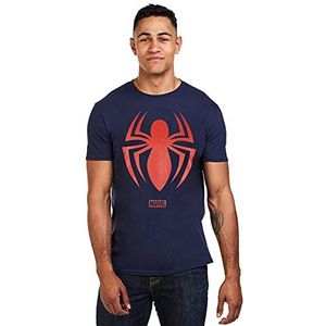 Marvel Heren Spiderman Logo T-shirt, marineblauw, XL