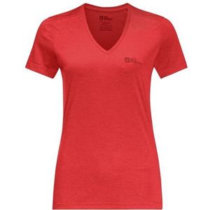 Jack Wolfskin Crosstrail T-shirt voor dames, felrood, maat M, levendig rood, M