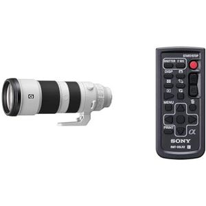 Sony SEL-200600G G Super-Telezoom Lens, 200-600 mm, F5.6-6.3, Volledig Formaat, E-Mount, Wit & Sony RMT-DSLR2 draadloze afstandsbediening voor DSLR- en NEX-camera