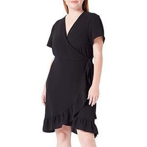 Noisy may NMCLARA Bianca S/S WRAP Dress Curve, zwart, 48