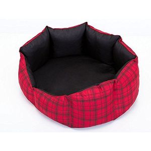 Hobbydog L NYRCZK8 hondenbed New York L 52 x 45 cm rood met raster, L, rood, 1,4 kg