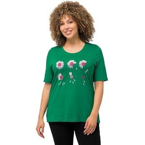 Ulla Popken, Dames, grote maten, T-shirt met bloemenmagie, groen, 50/52 NL