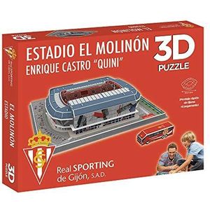 BANDAI 10803 Puzzel Stadion 3D EL Molinón (Sporting Gijón) National Soccer Club verzamelfiguur, kleurrijk