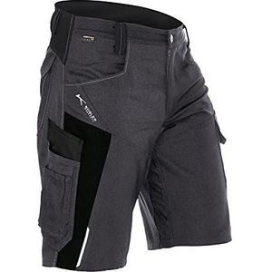 Kübler Bodyforce Shorts – robuuste Cordura-werkshorts met praktische inzetstukken aan de zijkant en zakken, antraciet/zwart, 44