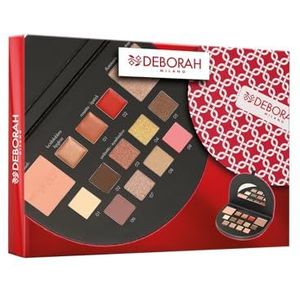 Deborah Milano Cadeauset voor dames, make-up beauty gift nr. 1 mini warme tinten, inclusief palet van oogschaduw, gloss, lippenstift en gezichtspoeder met verschillende oppervlakken en kleuren,
