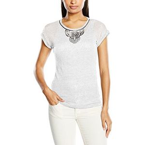 ESPRIT Collection Dames T-shirt, effen, wit (white 100), M