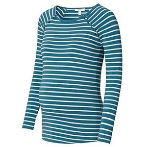 Esprit Gestreepte longsleeve, biologisch katoen, Teal Blue - 455, 34