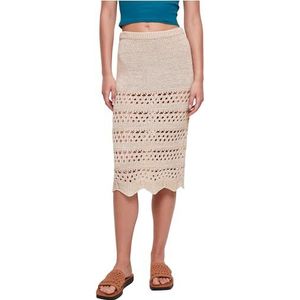 Urban Classics Dames 3/4 Crochet Knit Rok Vrouwen Lange Rok Zwart Basics, Streetwear, Softseagrass, 3XL