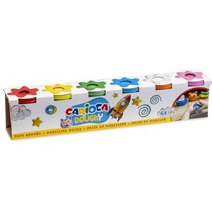 Carioca DOUGHY Modelleerpasta, 110 g, zacht en glad, voor 2 jaar, 6 stuks