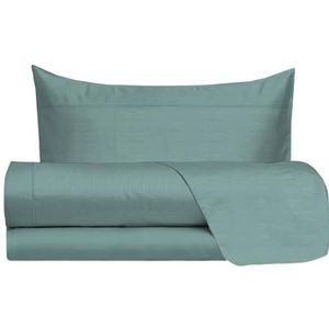 hermet Beddengoedset voor eenpersoonsbed, 100% katoen, voor eenpersoonsbed, patroon in linnenlook, bedlaken + hoeslaken + kussensloop