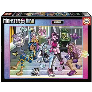 Educa, Puzzel met 1000 stukjes voor volwassenen en afbeeldingen van Monster High, afmetingen: 68 x 48 cm, inclusief staart Fix puzzel, vanaf 14 jaar (19703)