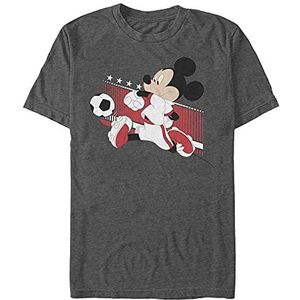 Disney Classics Unisex Mickey Classic-Engeland Kick Organic Short Sleeve T-Shirt, Melange Black, XL, Melange Black, XL