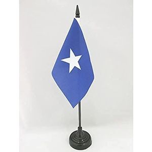 Republiek West Florida Tafelvlag 15x10 cm - Bonnie Blue Desk Vlag 15 x 10 cm - Zwarte plastic stok en voet - AZ FLAG