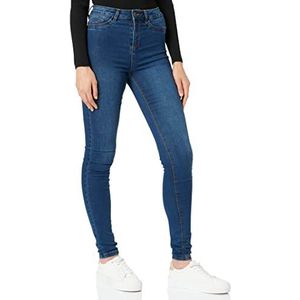 Noisy May Nmcallie HW Skinny Blue Jeans voor dames, Donker blauw denim, 25W / 30L