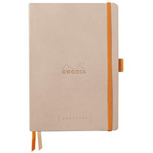 RHODIA 117803C Notitieboek, Bullet Journal, Goalbook, roze touche, A5, 14,8 x 21 cm, gestippeld, 240 pagina's, lichtbruin papier, 90 g/m², 2 banden, omslag van kunstleer