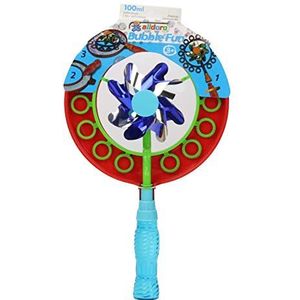 alldoro 60637 - Bubble Fun zeepbellen windmolen ca. 38,5 cm met 100 ml zeepoplossing, bellenstaafset met bord en zeepbellenwater, voor kinderen vanaf 36 maanden en volwassenen, in 2 kleuren gesorteerd