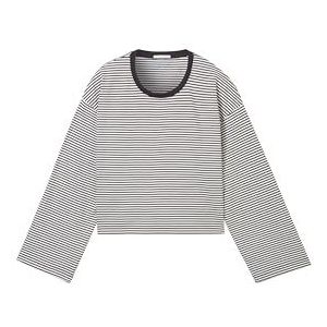 TOM TAILOR T-shirt met lange mouwen voor meisjes, 32498 - Small Navy Off White Stripe, 152 cm