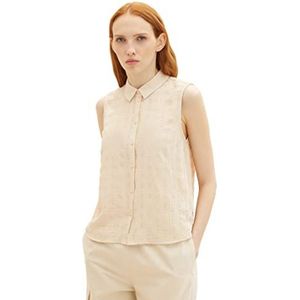 TOM TAILOR Denim Dames top blouse, 31700 - Dusty Sand Beige, XXL