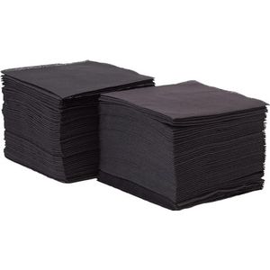 Saten ser22104961 Coktail, servet 20 x 20, 2-laags, 1/4 vouw, 100 servetten, punta-punta, zwart