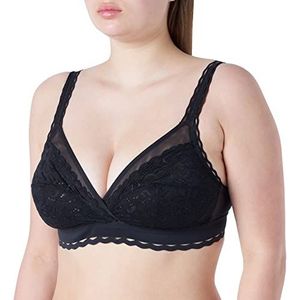 Playtex Damesbeha, hartvorm, gekruist, zwart., 95E