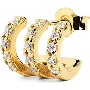 SINGULARU ® - Suelto Trio Sparks oorbellen goud - sieraden voor dames, Eén maat, Geelgoud Metaal, Geen steen