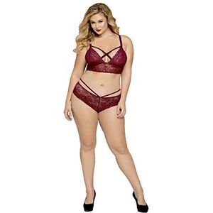 seven til midnight Bianca Rose Bralette van kant, maat 1X2X, wijnrood