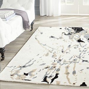 Safavieh Lila Area tapijt, handgetuft wollen tapijt in ivoor/grijs, 121 X 182 cm