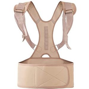 MQ PERFECT Houdingscorrectie, verstelbare magneetbandage, rugtrainer van neopreen, met bekleding, ondersteunt de houding, kan rug- en schouderpijn verlichten, 37 x 28 x 0,5 cm, S