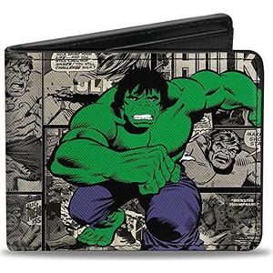 Gesp naar beneden Unisex's Marvel Universe Wallet Hulk Action Pose + de ongelooflijke H Bi-Fold