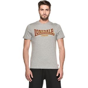 Lonsdale Heren T-shirt met lange mouwen Classic Slimfit, steengrijs, 3XL