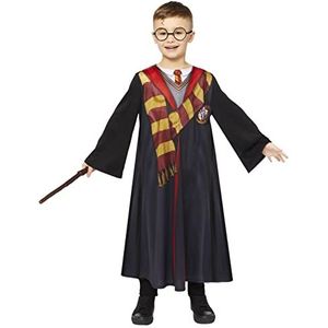 Amscan - Kinderkostuum Harry Potter, gewaad met overhemd, Bille, toverstaf, goochelaar, tovenaar