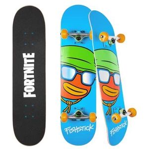 Fortnite Skateboard met bedrukte grafische griptape, geweldig voor kinderen en tieners, cruiserskateboard met ABEC 5 lagers, duurzaam dek, gladde wielen