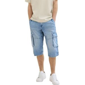 TOM TAILOR Heren bermuda jeans shorts, 10118 - Used Light Stone Blue Denim, 38