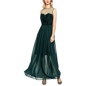 Apart mesh-jurk voor dames, met korte transparante mouwen, smaragd, 38 NL
