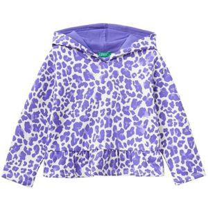 United Colors of Benetton Sweatshirt met capuchon voor meisjes en meisjes, crèmewit en violet 69q, 116