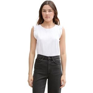 Tom Tailor Denim - Damestop - Effen - Katoen - Loose Fit - Korte Mouwen