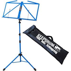 Keepdrum MUS3BL Muziekstandaard Blauw met Case