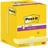 Post-it Super Sticky Z-Notes, kanariegeel, 76 mm x 76 mm, 90 vellen/pad, 12 pads/pack