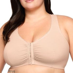 Glamorise Dames katoenen T-back volledige dekking beha, Café, 95G