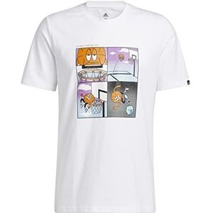 adidas Mens Graphic Tee (korte mouw) Double Rims Graphic T-Shirt, Wit, HL0082, S EU