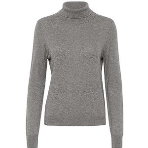 Part Two Dames coltrui slim fit lange mouwen rib gebreide randen dames, Medium Grey Melange, XL