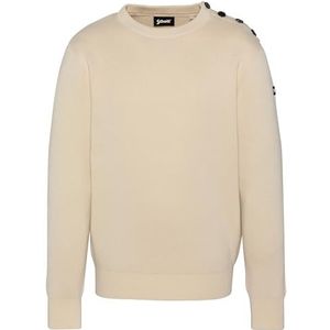 Pullover met schouder, knoop, half Milano Schott PLKERN4, gebroken wit, Wit, XL