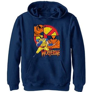 Marvel Unisex Claw Panels Hoodie voor kinderen, Marineblauw Heather, S